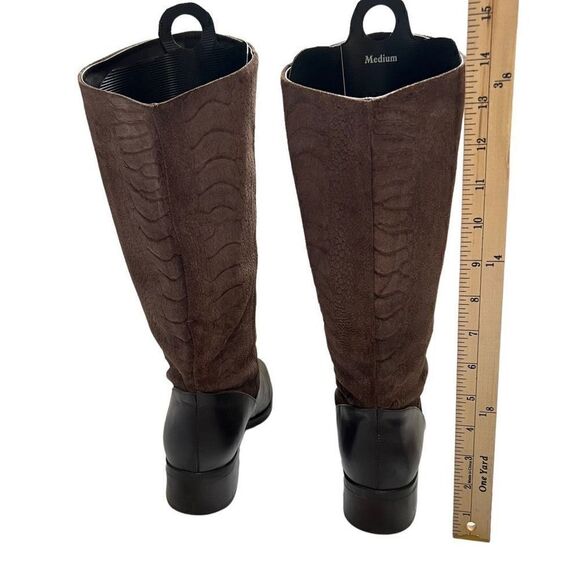 Markon Shannon Women's Leather Snakeskin Embossed  Pull On  Boots Size 8 - Picture 5 of 8